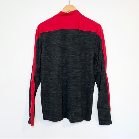 Adidas Dark Gray and Res Quarter Zip Pullover - Picture 3 of 3